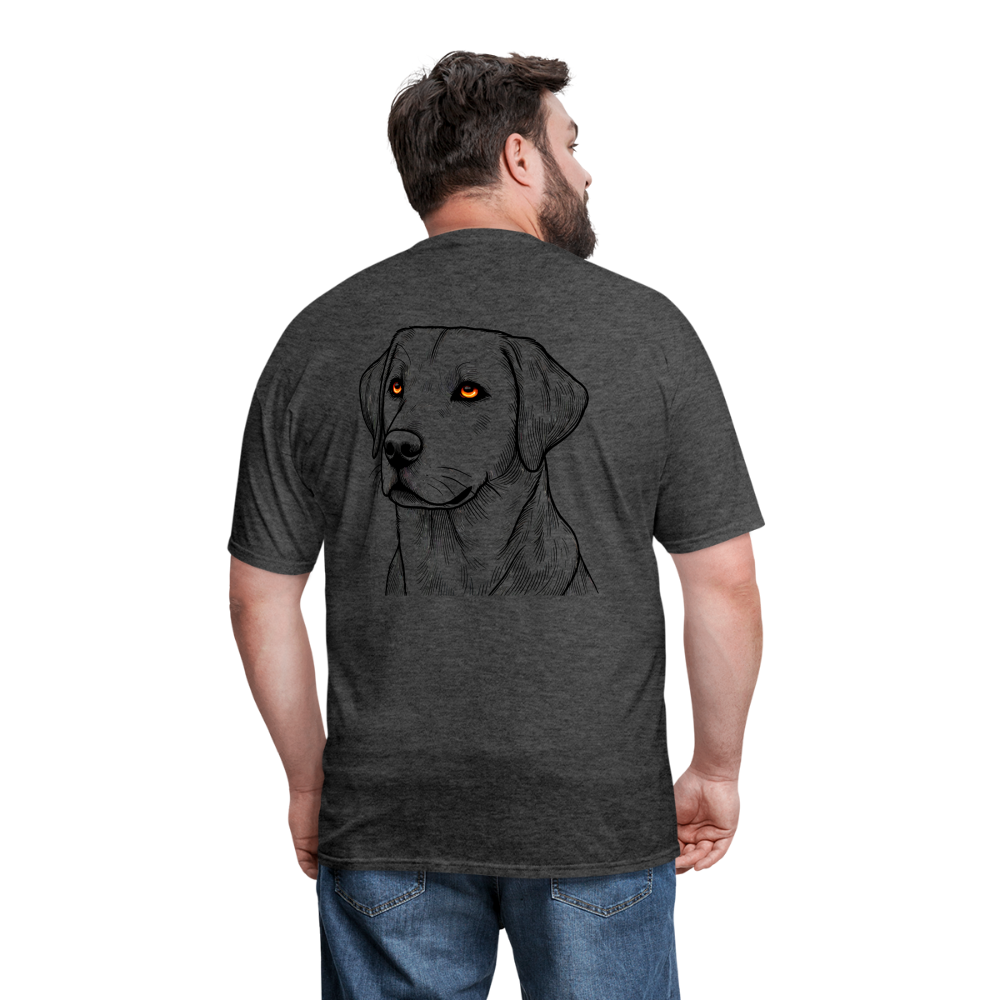 Fine Line Labrador Graphic Unisex Classic T-Shirt with Logo - heather black