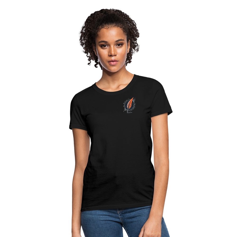 Women's Wheat Field Graphic T-Shirt with Logo - black