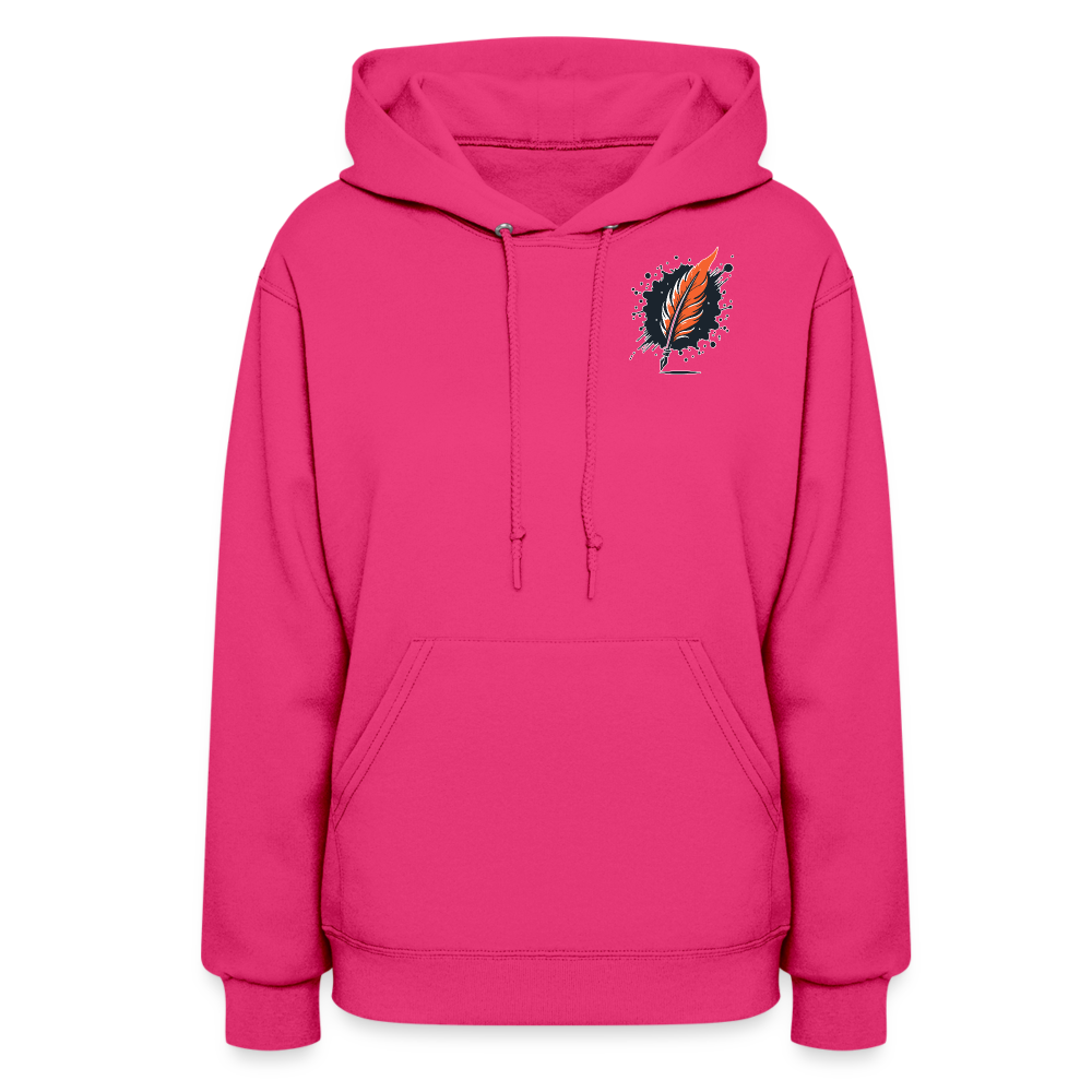 Women's Waterfall Graphic Hoodie with Logo - fuchsia