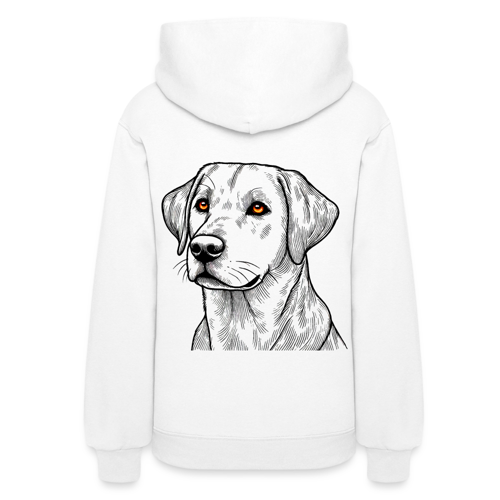 Women's Fine Line Labrador Graphic Hoodie with Logo - white