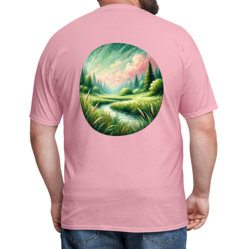 Meadow Graphic Unisex Classic T-Shirt with Logo - pink