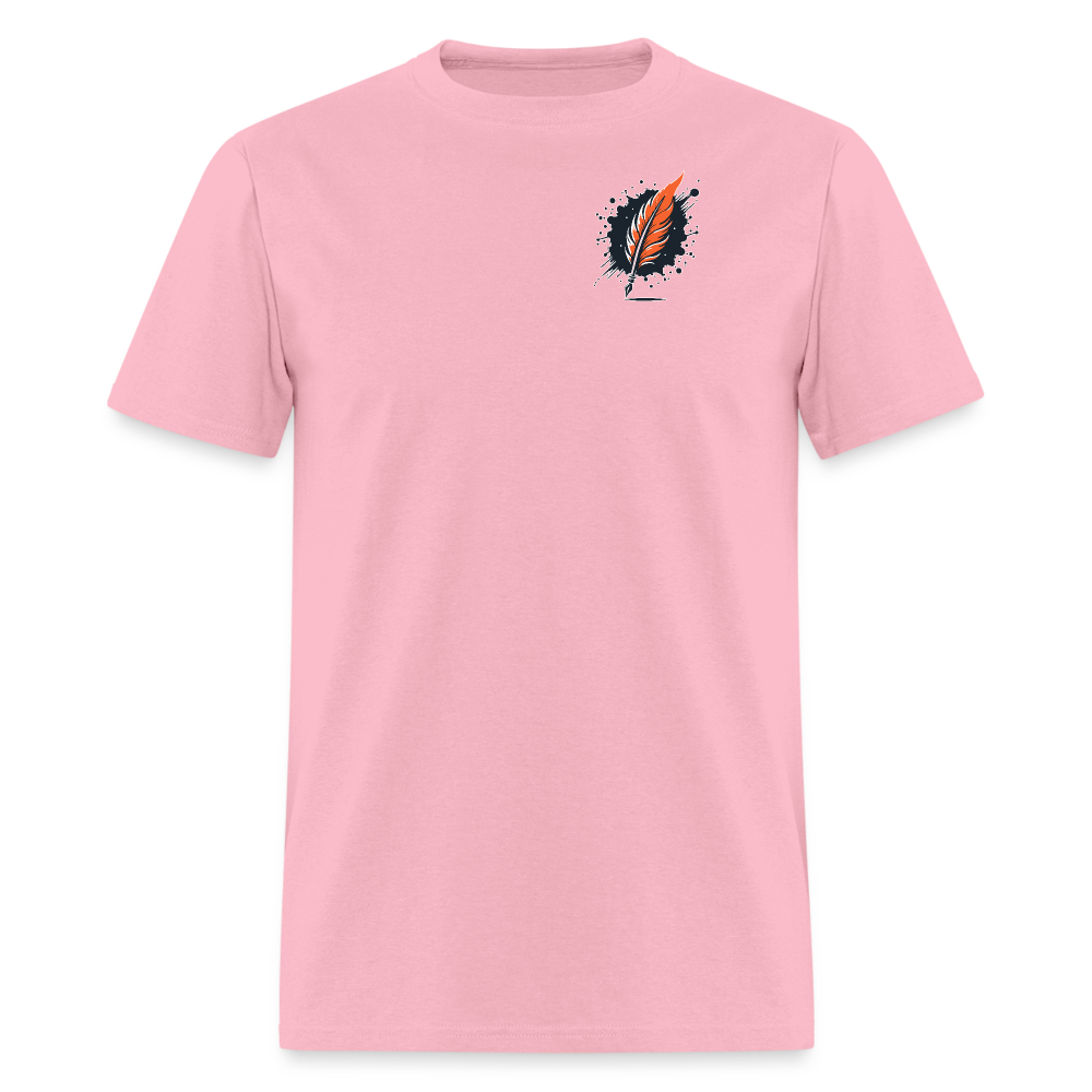 Lavender Blue Mountain Range Unisex Classic T-Shirt with Logo - pink