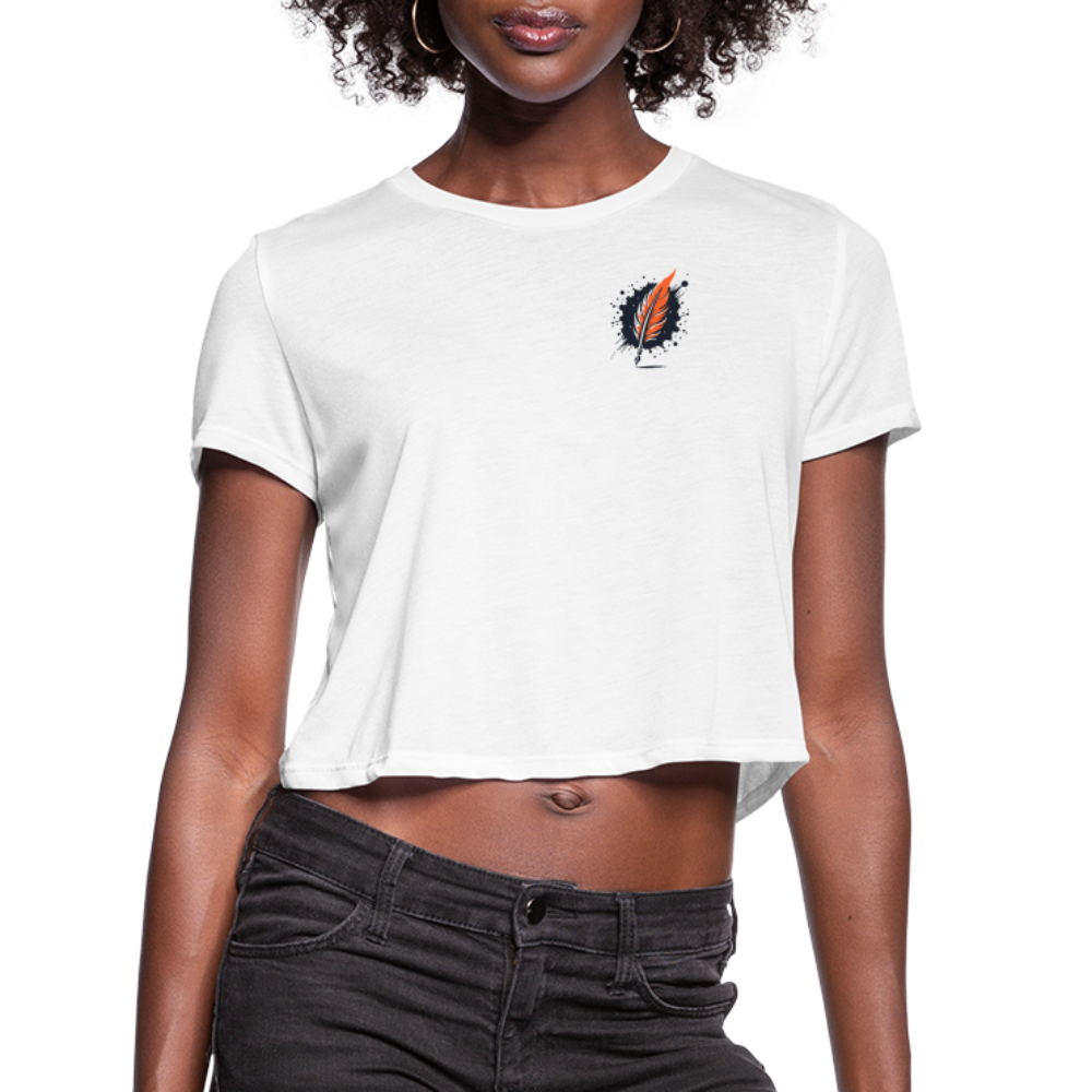 Women's Desert Dunes Graphic Cropped T-Shirt with Logo - white