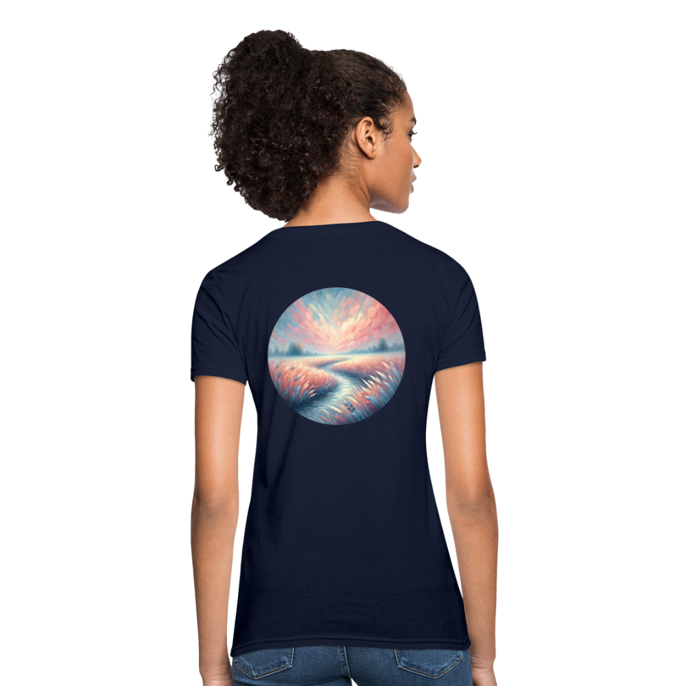 Women's River Meadow Graphic T-Shirt with Logo - navy