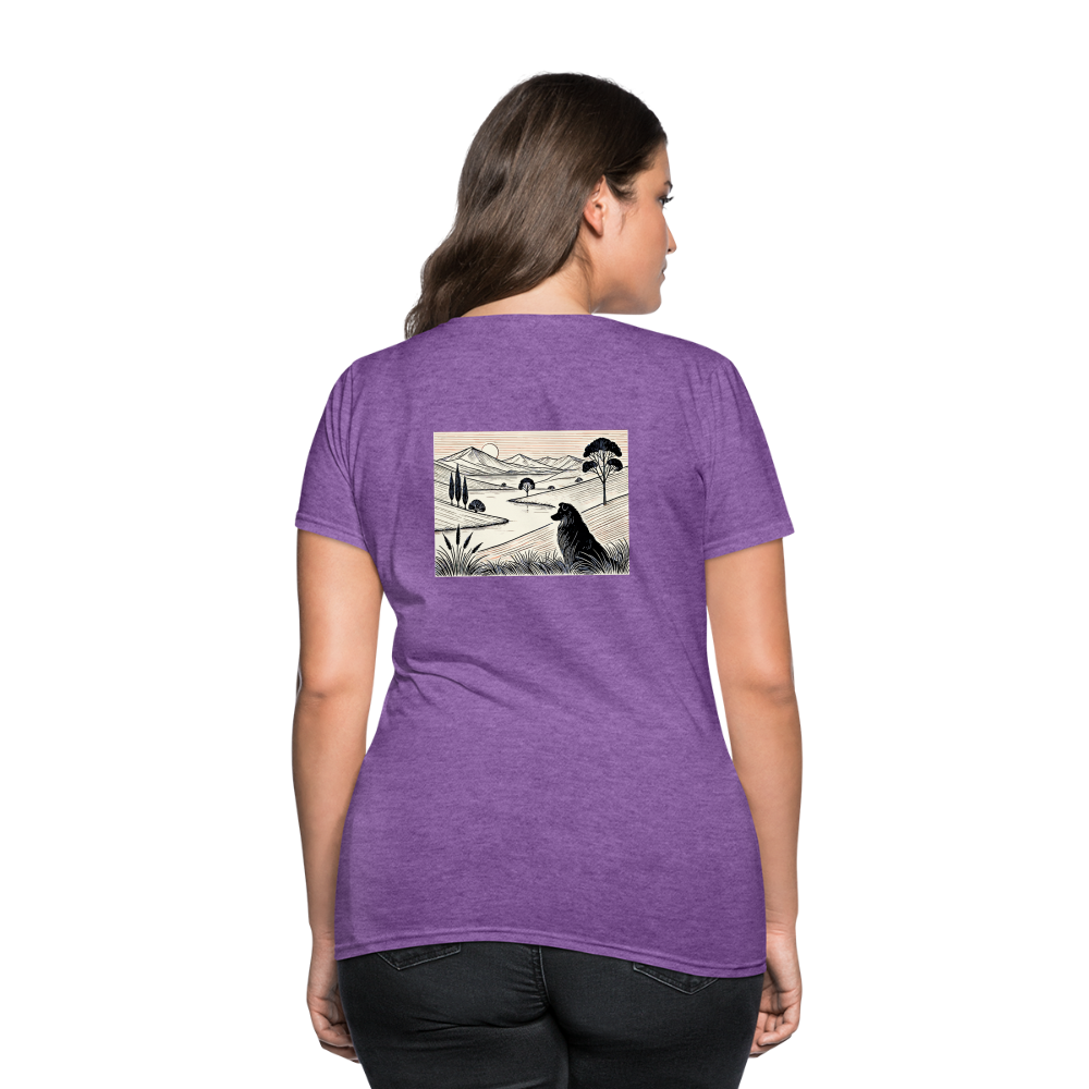 Women's Australian Shepherd Prairie T-Shirt with Logo - purple heather