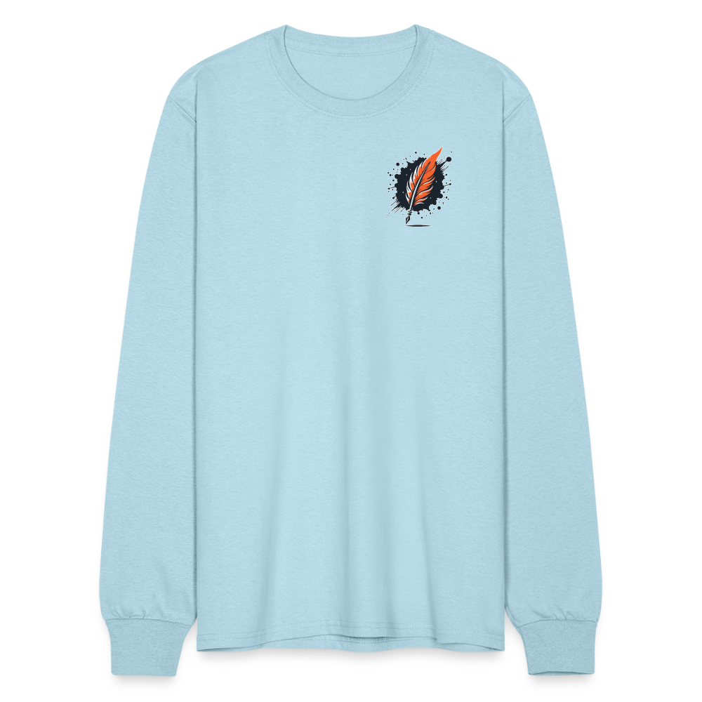 Men's Meadow Graphic Long Sleeve Shirt with Logo - powder blue