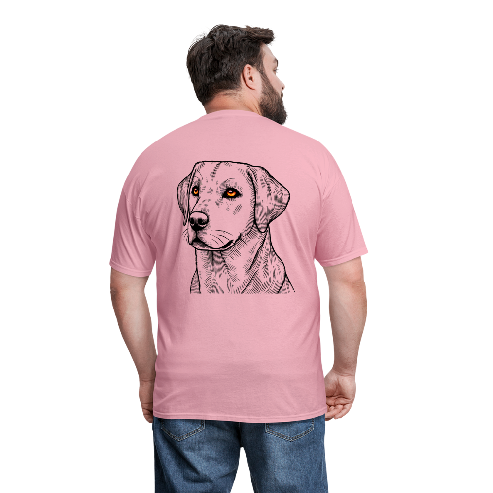 Fine Line Labrador Graphic Unisex Classic T-Shirt with Logo - pink