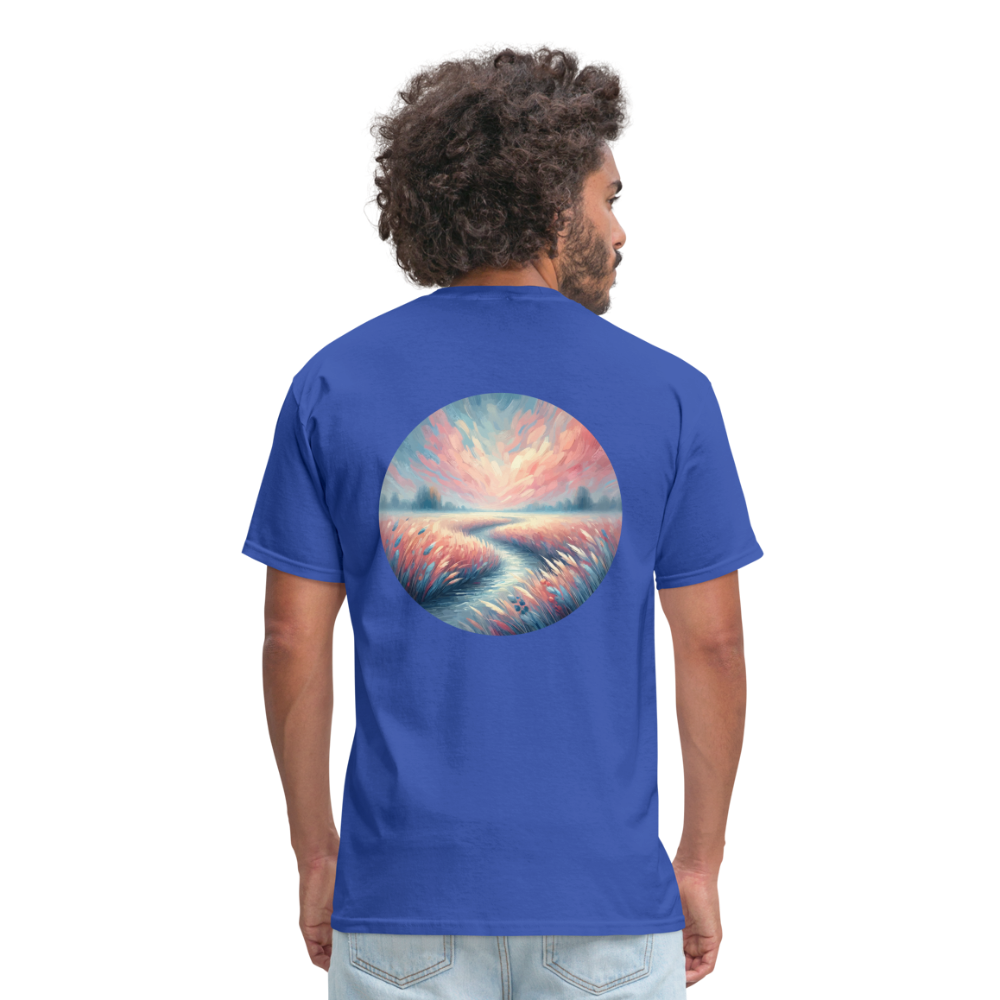 River Meadow Graphic Unisex Classic T-Shirt with Logo - royal blue