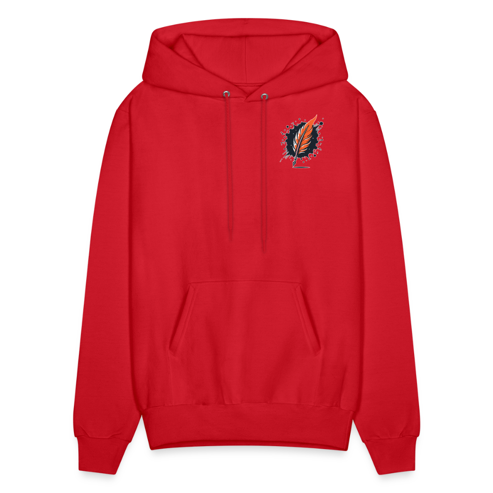 Men's Plain Hoodie with Logo - red