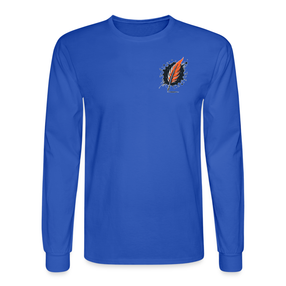 Men's Meadow Graphic Long Sleeve Shirt with Logo - royal blue