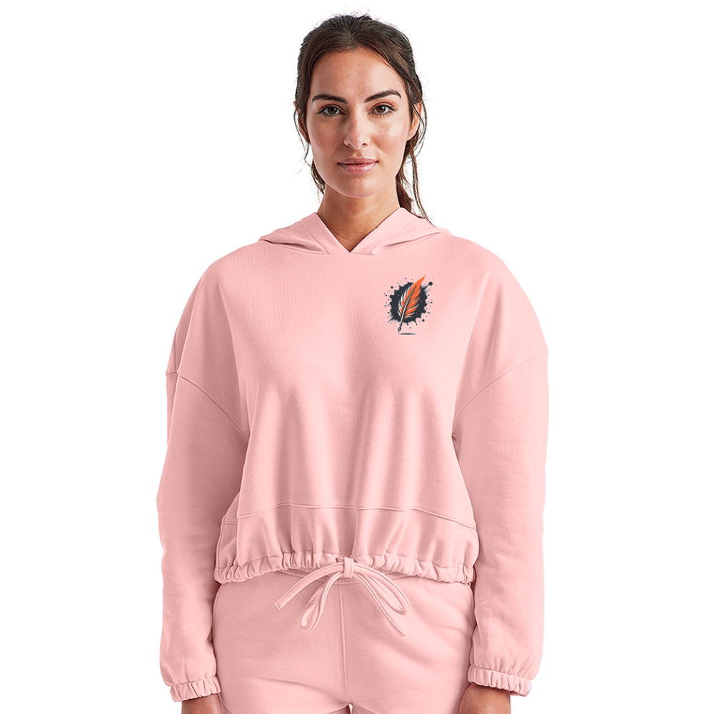 Women’s Desert Dunes Graphic Cropped Hoodie with Logo - light pink