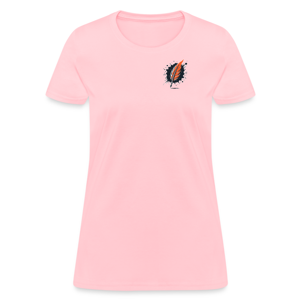 Women's Autumn Leaves Graphic T-Shirt with Logo - pink