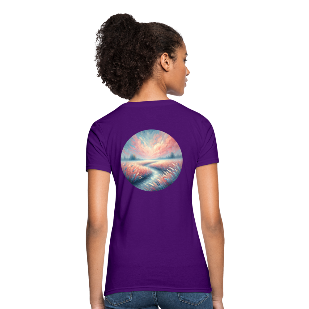 Women's River Meadow Graphic T-Shirt with Logo - purple