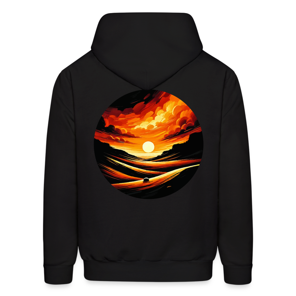 Men's Desert Sunset Graphic Hoodie with Logo - black