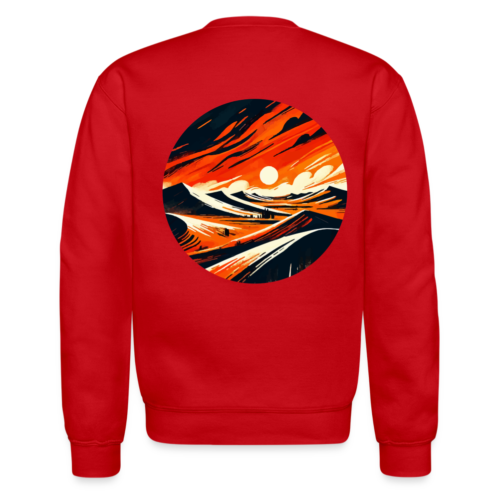 Desert Dunes Crewneck Sweatshirt with Logo - red