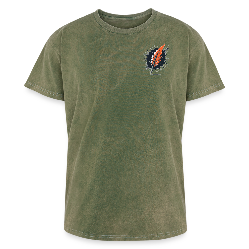 Desert Sunset Graphic Unisex Mineral Wash T-shirt with Logo - mineral green