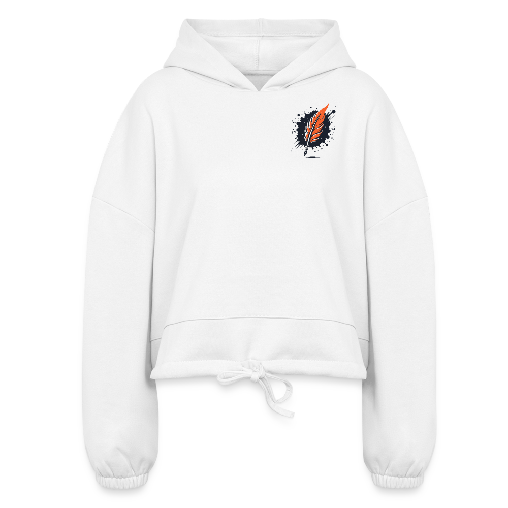 Women’s Meadow Graphic Cropped Hoodie with Logo - white