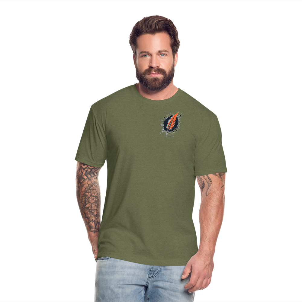 Official Ink and Ember  Yin and Yang Unisex Fitted Cotton/Poly T-Shirt with Logo - heather military green