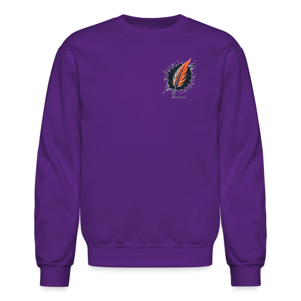 Purple Swirling Sky Reflected on Lake Graphic Crewneck Sweatshirt with Logo - purple