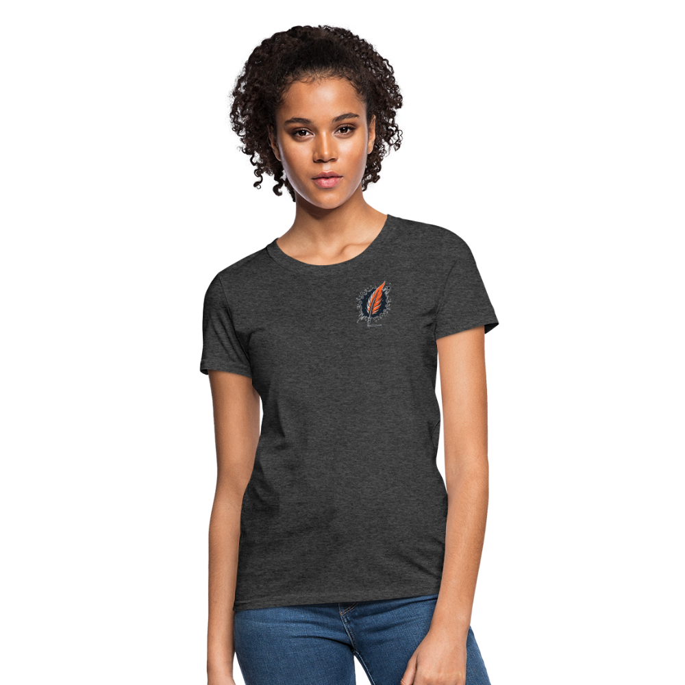 Women's Pink Wheat Field Graphic T-Shirt with Logo - heather black