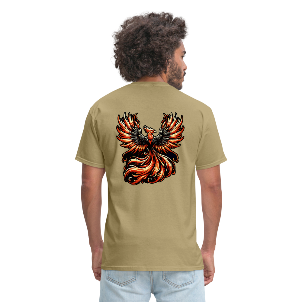 Phoenix Graphic Unisex Classic T-Shirt with Logo - khaki