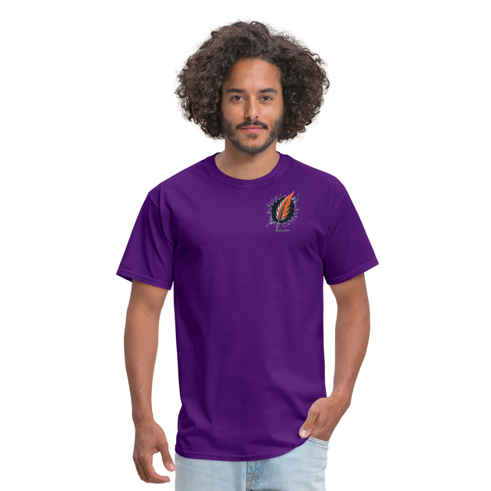 Beach Sunset Graphic Unisex Classic T-Shirt with Logo - purple