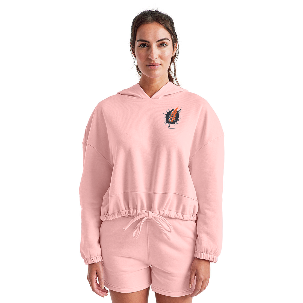 Women’s Australian Shepherd Prairie Graphic Cropped Hoodie with Logo - light pink