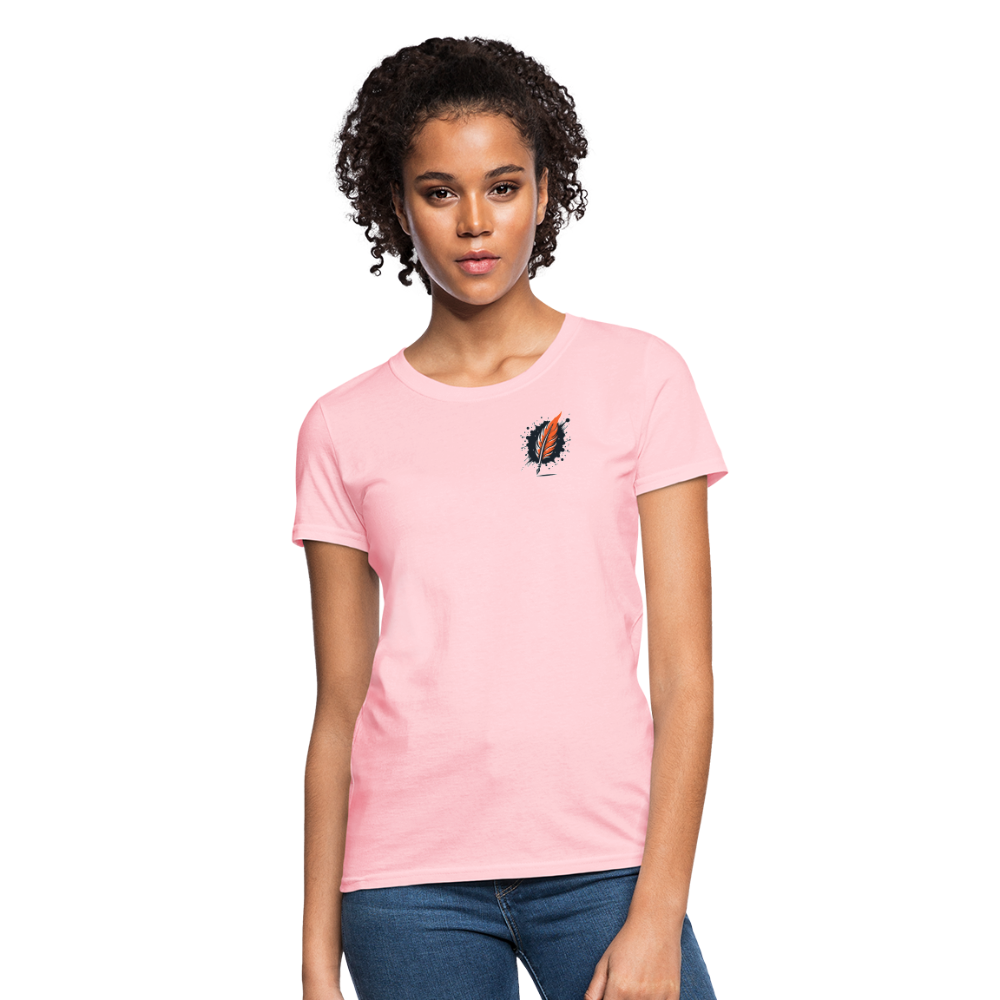 Women's Pink Wheat Field Graphic T-Shirt with Logo - pink