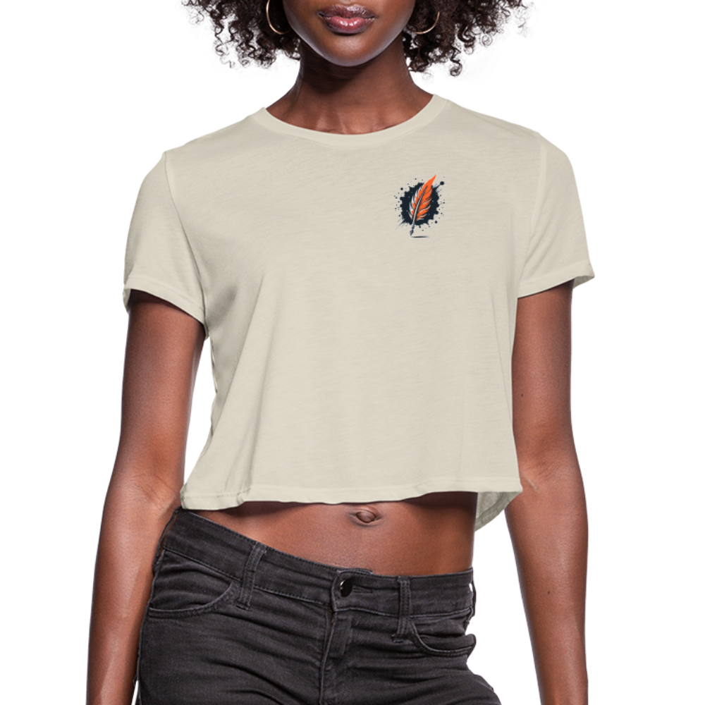 Women's Waterfall Graphic Cropped T-Shirt with Logo - dust