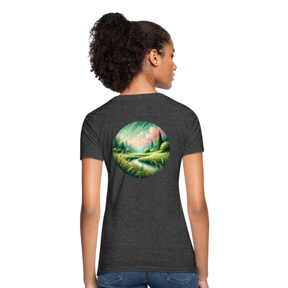 Women's Meadow Graphic T-Shirt with Logo - heather black