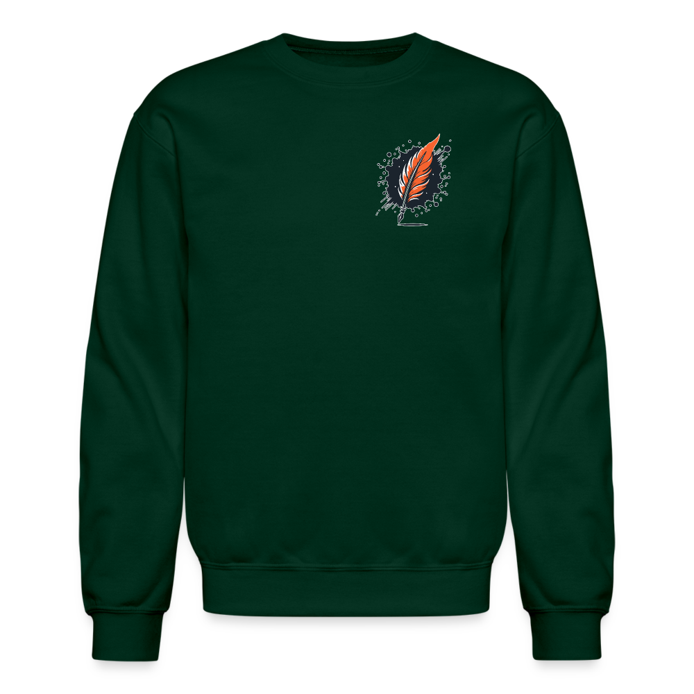 River Meadow Graphic Crewneck Sweatshirt with Logo - forest green