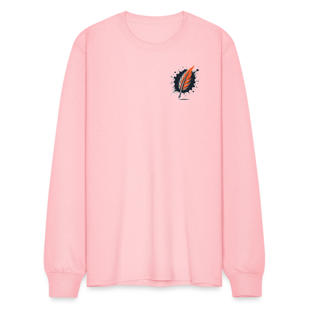 Men's Beach Sunset Graphic Long Sleeve Shirt with Logo - pink