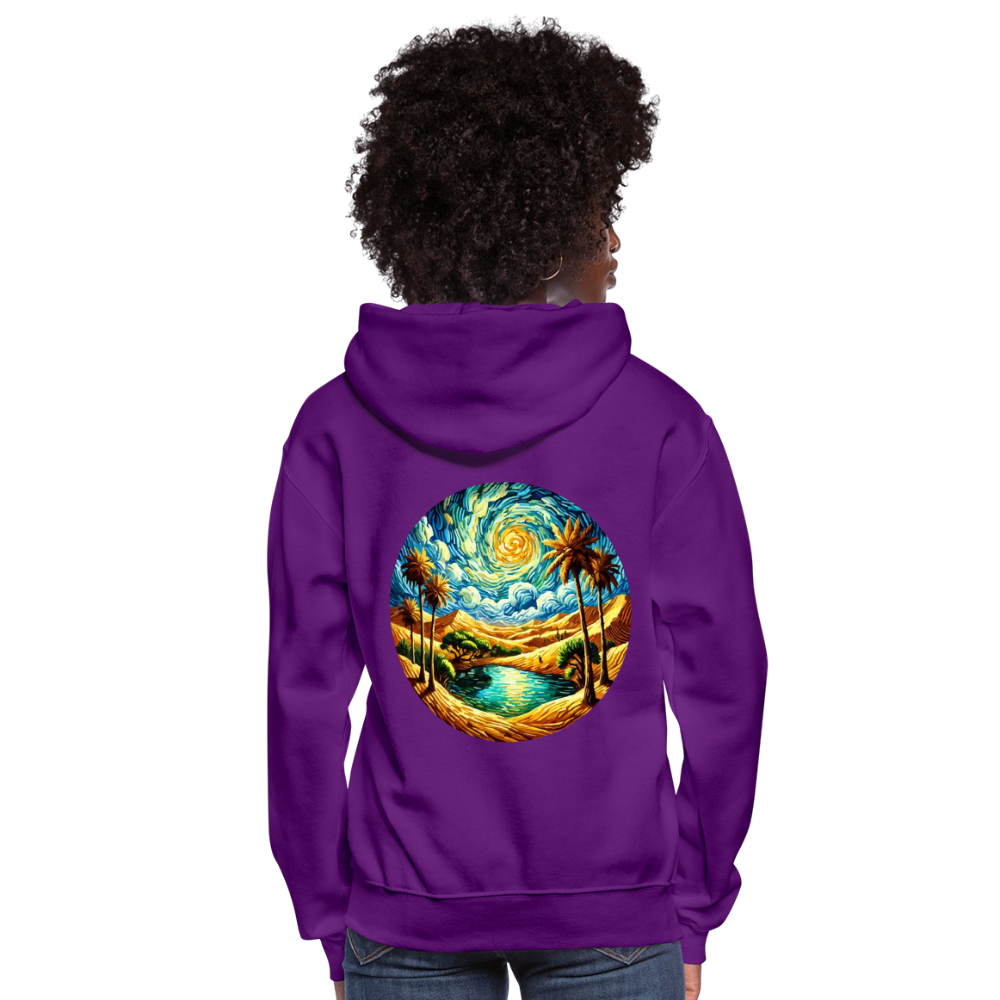 Women's Desert Oasis Graphic Hoodie with Logo - purple