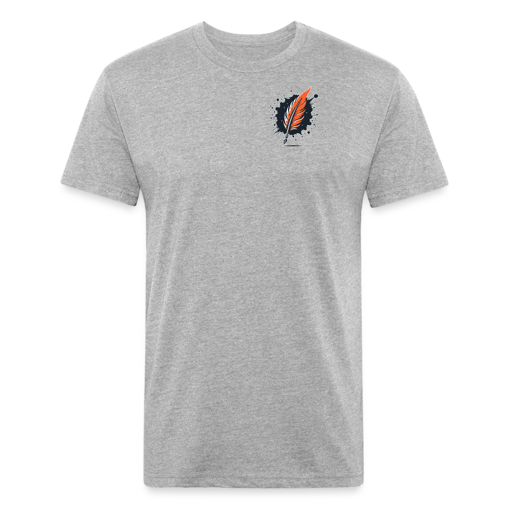 Orange Forest Sunset Graphic Unisex Fitted Cotton/Poly T-Shirt with Logo - heather gray