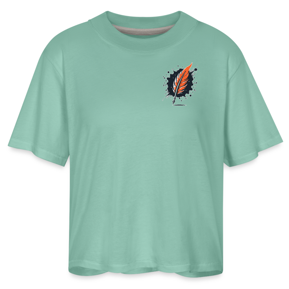 Women's Desert Oasis Graphic Boxy Tee with Logo - saltwater