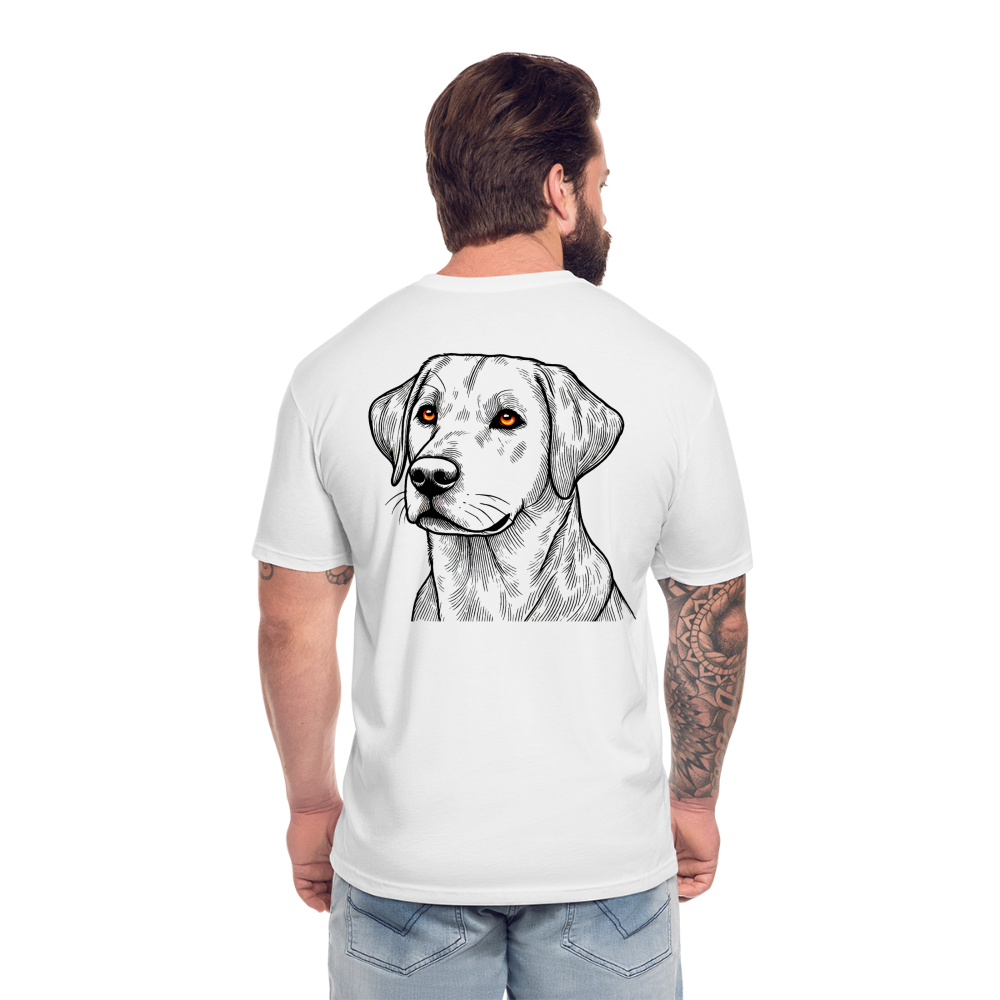 Fine Line Labrador Graphic Unisex Fitted Cotton/Poly T-Shirt with Logo - white