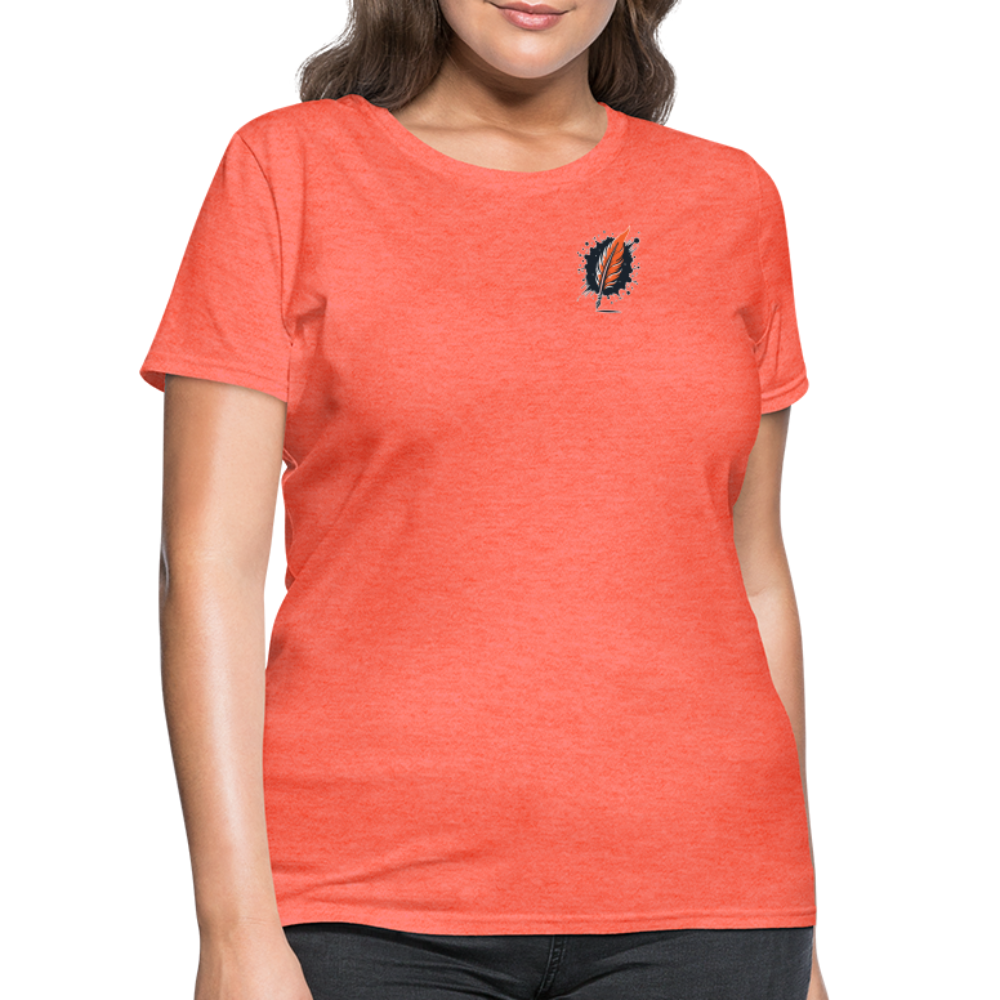 Women's Desert Sunset Graphic T-Shirt with Logo - heather coral