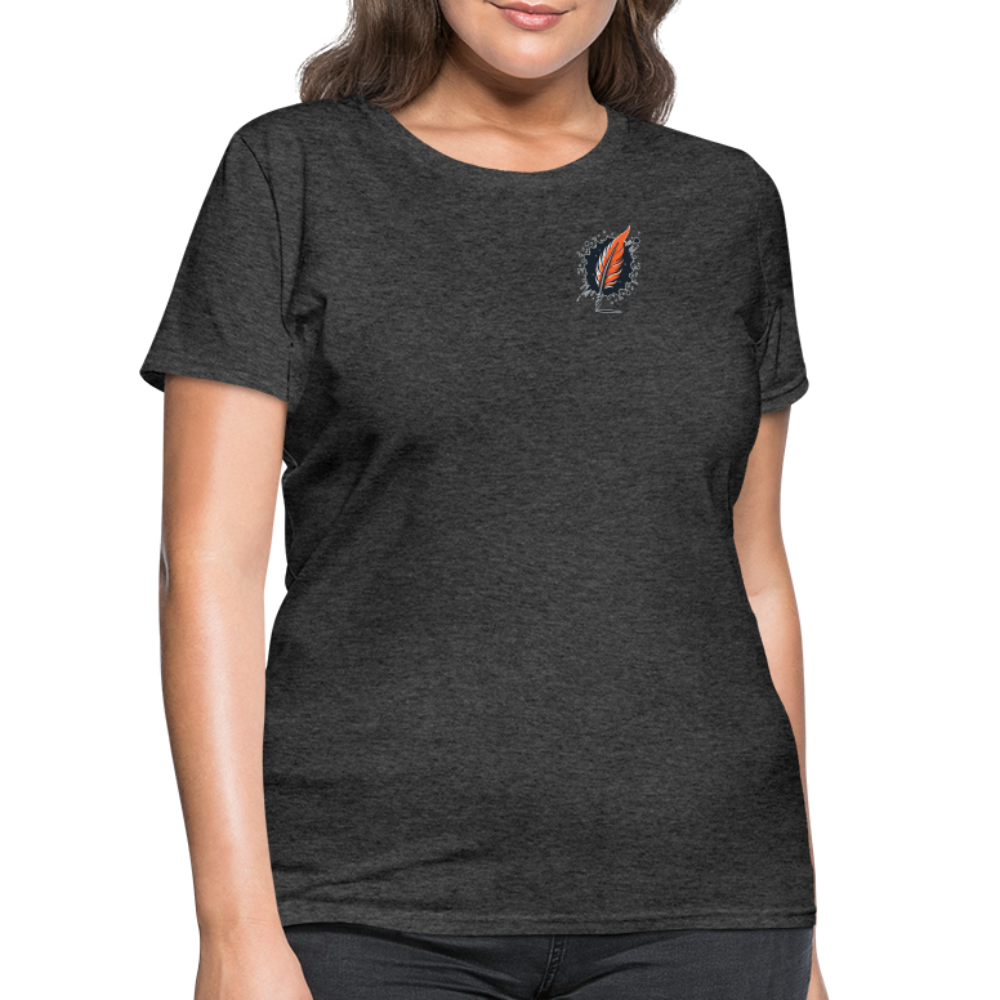 Women's Orange Forest Sunset T-Shirt with Logo - heather black