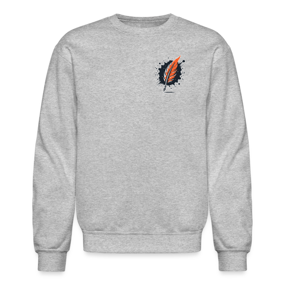 Fine Line Labrador Graphic Crewneck Sweatshirt with Logo - heather gray