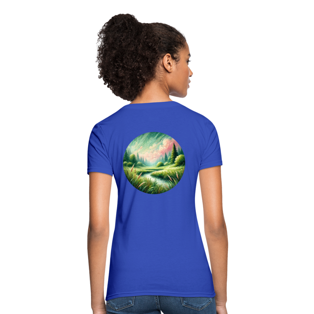 Women's Meadow Graphic T-Shirt with Logo - royal blue