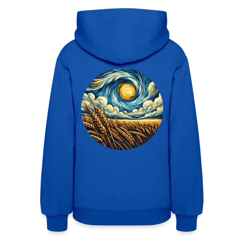 Women's Wheat Field Graphic Hoodie with Logo - royal blue