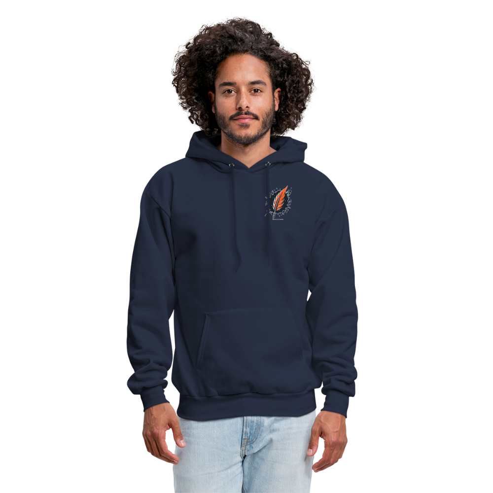 Men's Colored Prairie Landscape Graphic Hoodie with Logo - navy