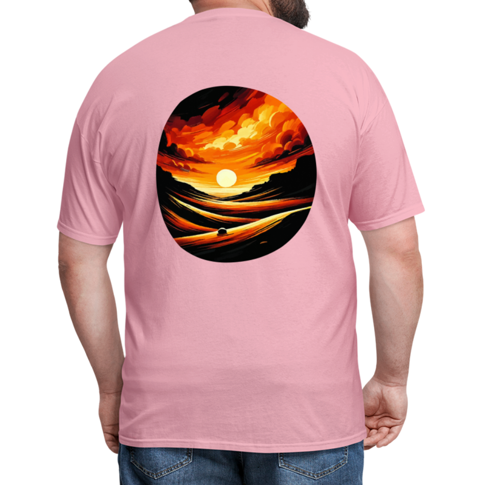 Desert Sunset Graphic Unisex Classic T-Shirt with Logo - pink