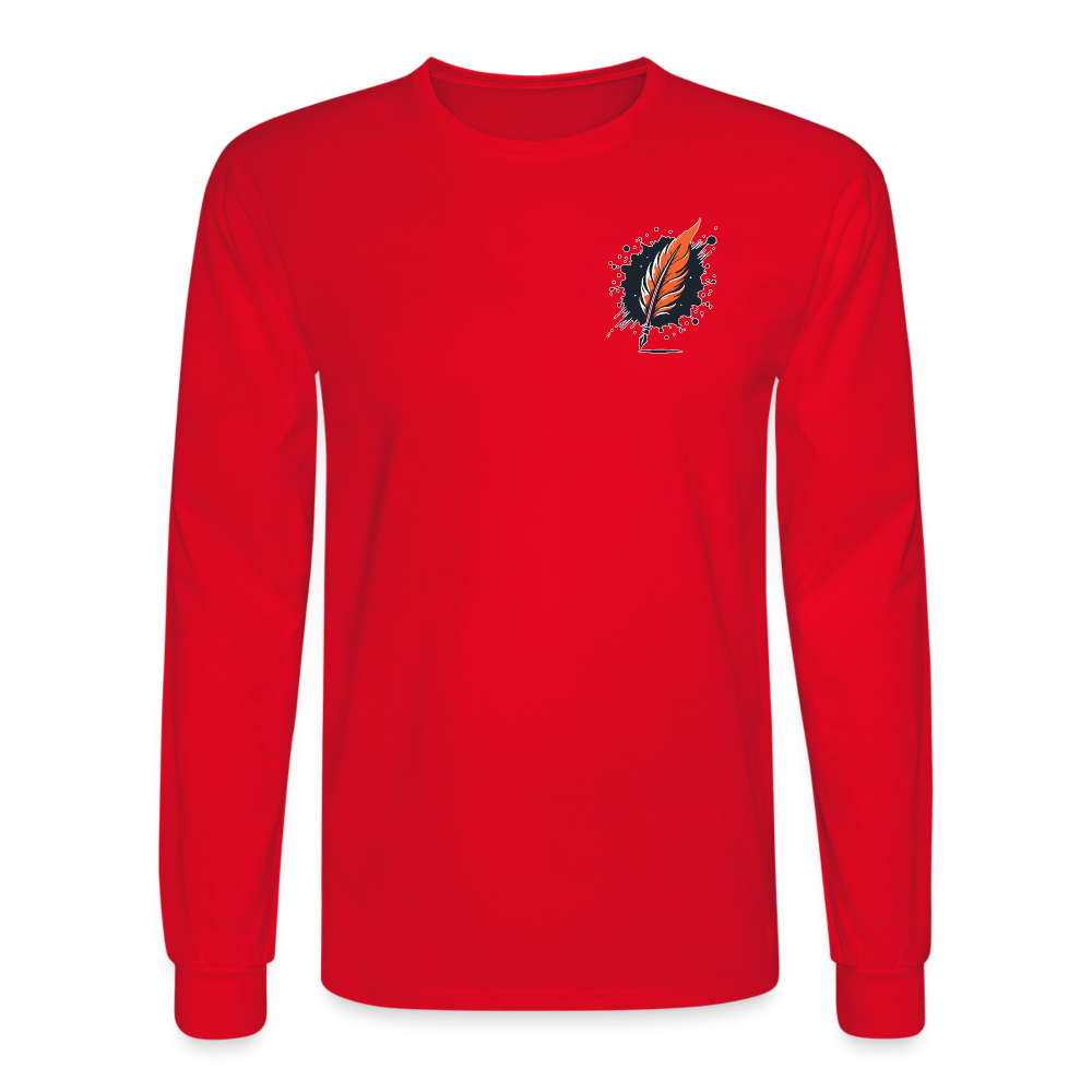 Men's Desert Sunset Graphic Long Sleeve Shirt with Logo - red