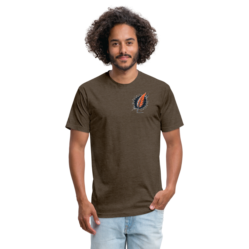 Australian Shepherd Prairie Graphic Unisex Fitted Cotton/Poly T-Shirt with Logo - heather espresso