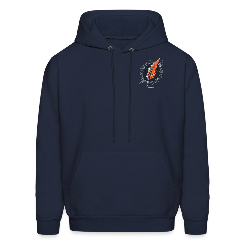 Men's Fine Line Rottweiler Graphic Hoodie with Logo - navy