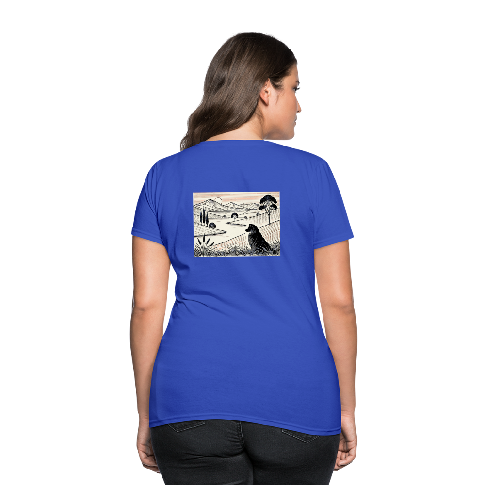 Women's Australian Shepherd Prairie T-Shirt with Logo - royal blue