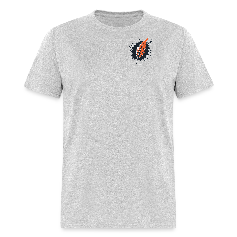 Orange Forest Sunset Unisex Classic T-Shirt with Logo - heather gray