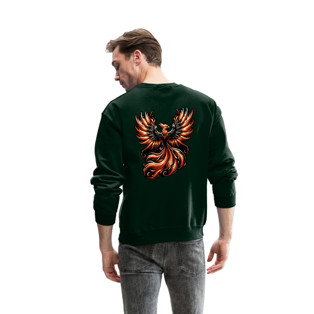 Phoenix Graphic Crewneck Sweatshirt with Logo - forest green