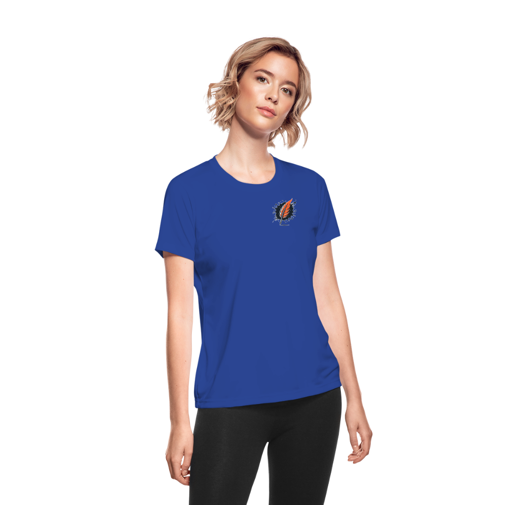 Women's Fine Line Labrador Graphic Moisture Wicking Performance T-Shirt with Logo - royal blue